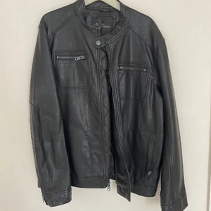 Men Marc Anthony Faux Leather Moto Jacket Black Size XL - Picture 1 of 4