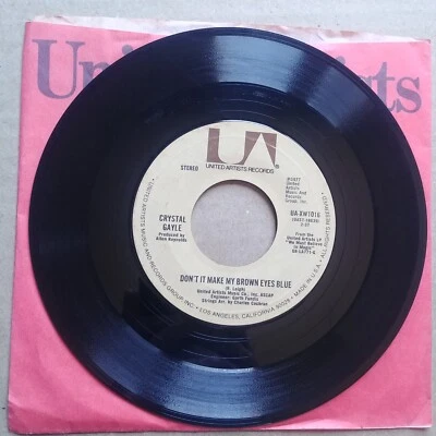 Виниловая пластинка CRYSTAL GAYLE Don't It Make My Brown Eyes Blue 45 7 дюймов COUNTRY POP - Изображение 1 из 2