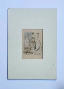 ANTIKER DAMEN VIKTORIANISCHER 1881 MODE MATTIERTER DRUCK - Bild 1 von 8