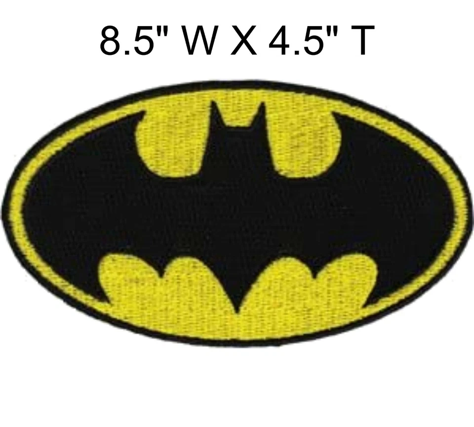 BATMAN 8.5 INCH IRON-ON EMBROIDERED PATCHES DC COMICS DECORATIVE APPLIQUE XL - Image 1 of 4