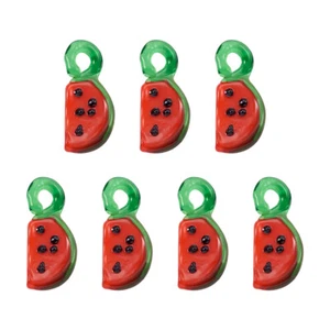 10Pcs Fruit Food Lampwork Glass Charm Beads Watermelon Dangle Pendant 23-26mm - Picture 1 of 6
