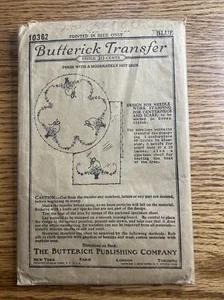 Antique Butterick Transfer Pattern #10362 Design For Needle Work Stamping - Picture 1 of 3