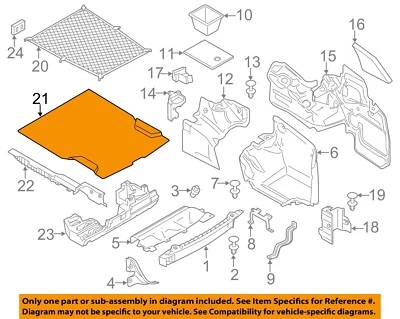 宝马原始设备制造商 14-16 428i 内后地板保护套 51477284142 — 第 1/2 张图片