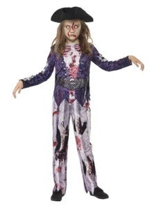 Jolly Rotten Pirate Girl 4-6 years Costume Kids Halloween Horror Fancy Dress - Picture 1 of 24