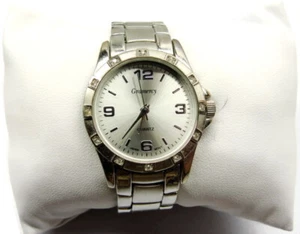 Gramercy BF0783 Rhinestone Accent Silver Tone Watch Analog Quartz New Battery - Picture 1 of 12
