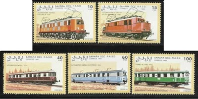 Sahara Occ. - 1992 5v. MNH Electrified Trains Transport Railroads Railways - Image 1 of 3