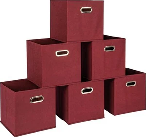 Fabric Storage Cube Bins, 6 Piece Set - Picture 1 of 6