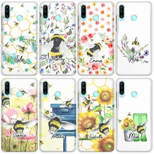 Personalised Initial Phone Case For Honor/Huawei Floral Bee Sunflower Hard Cover - Picture 1 of 19