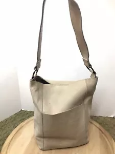 Borsa a tracolla tote in pelle nebbia beige ossa borsetta larghe Etiopia locale globale - Foto 1 di 7