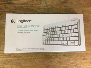 NEW SEALED Logitech 920-006340 Wired 30-Pin Keyboard for iPad - Picture 1 of 2