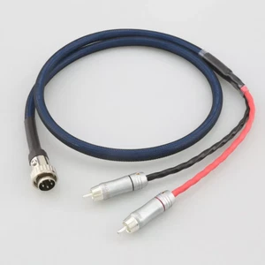 Cavo audio HiFi RCA a doppio DIN placcato argento OFC 4 pin per piombo quad naim - Foto 1 di 7