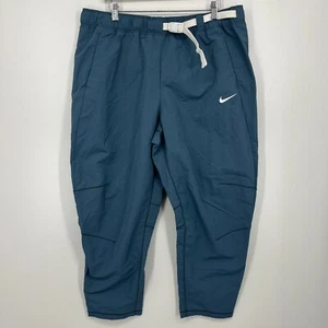 Nike Sportswear Tech Pack Woven Pants Women's Size XL Gray Belted Swoosh Logo - Picture 1 of 11