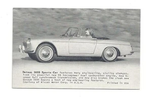 DATSUN 1600 SPORTS CAR Vintage B&W Arcade Exhibit Card - Picture 1 of 1