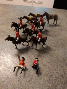 Vintage Metal Fox Hunt BRITAINS ? Horses & Riders Playset Lot 3" - Picture 1 of 7