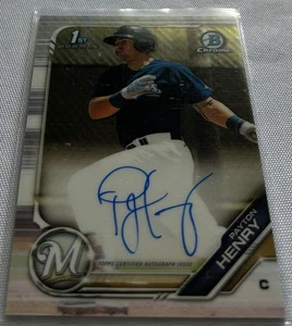 2019 Bowman Chrome Baseball Payton Henry Milwaukee Brewers Prospect Autograph - Bild 1 von 4
