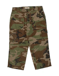UNIVERS Mens Straight Cargo Trousers IT 56 3XL W38 L26  Green Camouflage BJ07 - Picture 1 of 3