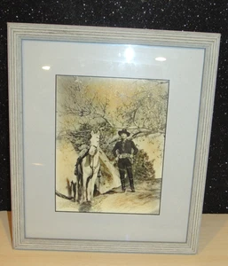 William Boyd stehend mit Pferd Topper Hopalong Cassidy 8x10 GERAHMTES Foto SCHÖN - Bild 1 von 4