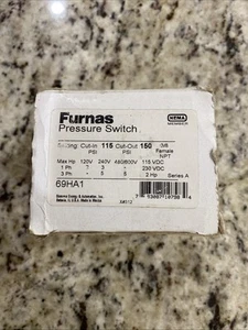 Hubbell 69HA1 Pressure Switch Factory set 115 in 150 out. Free Shipping! - Picture 1 of 8
