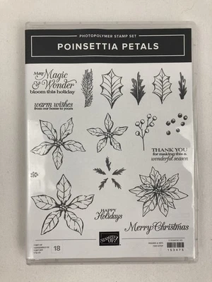 Stampin' Up! Poinsettia Petals Cling 18 Photopolymer Stamp Set 158251 NEW! - Image 1 of 2
