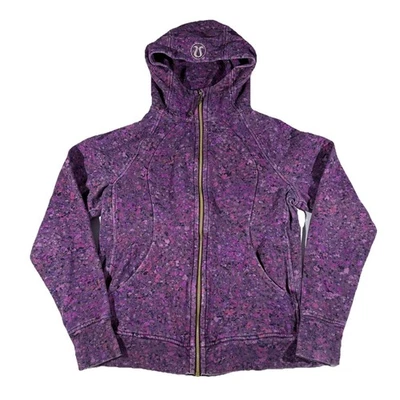 RARO Lululemon Sudadera con Capucha de Buceo II Para Mujer’s 12 Púrpura Floral Estampado Spritz Chaqueta con Cremallera Foto 1 de 4