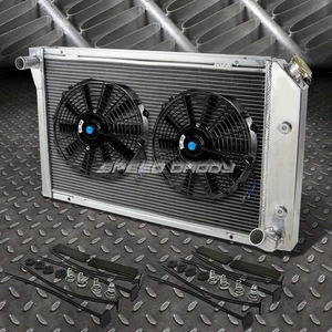 3-ROW ALUMINUM RADIATOR+2X 10"FAN KIT BLACK FOR 77-82 CHEVY CORVETTE 5.7/5.0 V8 - Picture 1 of 7