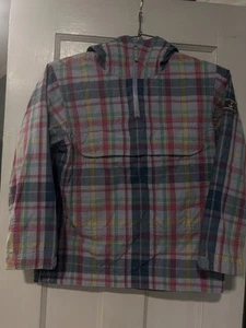 Lands End Plaid Jacket Pastel Pullover Child 7/8 - Picture 1 of 12