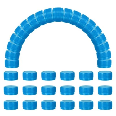 100 peças tampas de garrafa de plástico, tampa de parafuso de garrafa de água de 1,2 pol., azul celeste - Imagem 1 de 4