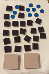 34 Bastelfliesen Gibraltar Mauve Nebel & blauer Akzent verschiedene Größen - Bild 1 von 4