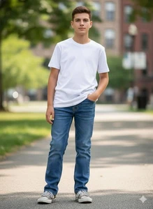 Pantalones de mezclilla bordados azules 29x30 U.S. Polo Assn Denim Co. activados/elásticos para hombre/niño - Imagen 1 de 12