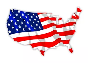 Decalcomania taglio di precisione bandiera USA forma paese bandiera americana - Foto 1 di 1