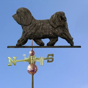 Havanese Hand Carved Hand Painted Basswood Dog Weathervane Dark Grey - Picture 1 of 1