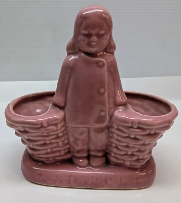 Maceta Suculenta Niña China Vintage con Cestas Rosa Cerámica 6 x 5 Pulgadas Foto 1 de 4