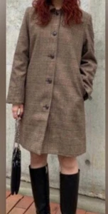 Moussy Glen karierter karierter braun & hellbrauner knielanger Trenchcoat Gr. 1 Small - Bild 1 von 8