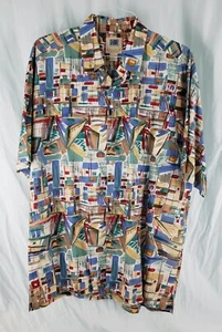 Kahala Herren Hawaiihemd Kurzarm Knopfleiste geometrisches Design - Größe XL - Bild 1 von 9