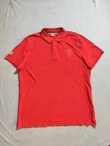 Ferrari x Puma Polo Shirt Mens L Red Logo Embroidered Short Sleeve - Picture 1 of 12