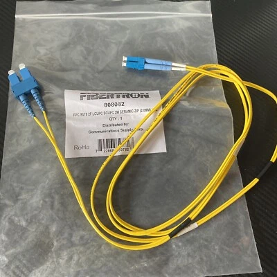 FIBERTRON 808082 Fiber Optic Zip Patch Cable 2M New - Image 1 of 3