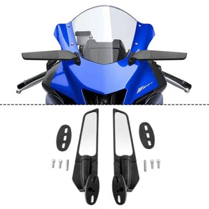 A Pair For Yamaha YZF R3 R6 Side Mirrors Rearview Wind Wing Mirror Adjustable - Picture 1 of 12