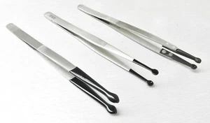 Pinzette 3er Set für Perlen & Perlen Perlenarbeiten Haltespitzen Gummi Epoxidfaser - Bild 1 von 6