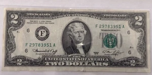 VERY RARE ERROR 1976 $2 DOLLAR BILL - F - MISALIGNMENT / MISCUT OFF CENTER - Picture 1 of 4