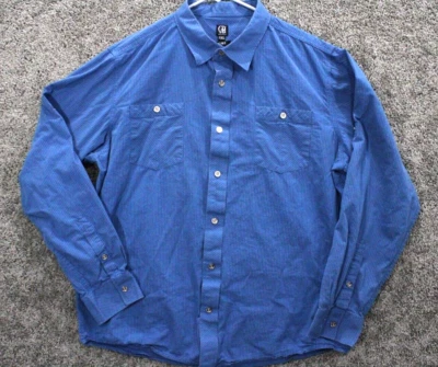 Cavi Shirt Men’s 2X Striped Button Up Casual Dress Long Sleeve Blue - Image 1 of 4