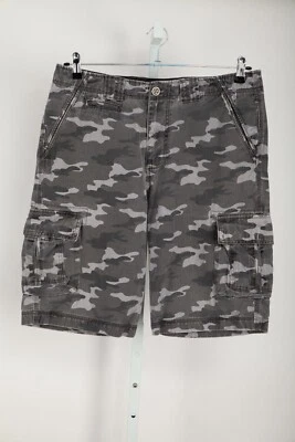 Guess Shorts Mens 32  Gray Green Camo Cargo Flat Front * - Image 1 of 4
