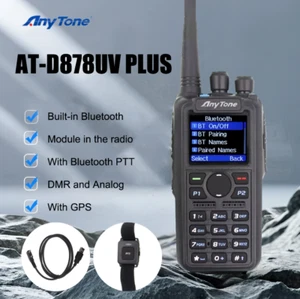Radio Digital Anytone AT-D878UV PLUS DMR GPS APRS Bluetooth PTT Radio + Cable - Imagen 1 de 8
