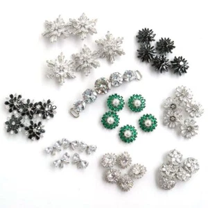 Crystal Buttons Rhinestone Cubic Zirconia Decorative Sewing Clothes Supply 5Pcs - Picture 1 of 35