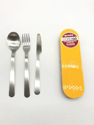 Guzzini - On The Go, Reisebesteck mit Box - Ocker, 19 x 5,5 x h2 cm - defekt - Bild 1 von 4