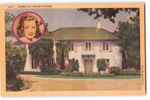 Cartolina Casa di Irene Dunne Northridge Estates California anni '40 stella di Hollywood - Foto 1 di 2