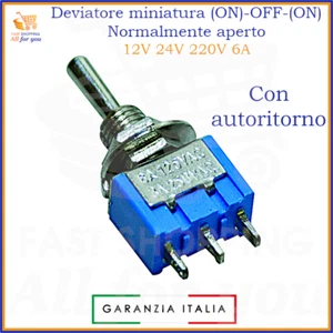 Micro interruttore deviatore a levetta leva 3 pin mini on off on 12V 24V 220V 6A - Imagen 1 de 2