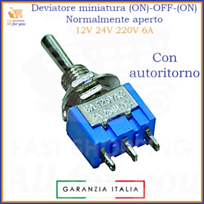 Micro interruttore deviatore a levetta leva 3 pin mini on off on 12V 24V 220V 6A - Immagine 1 di 2