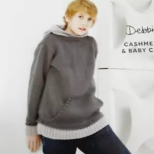 DEBBIE BLISS Cashmerino Aran Knitting Pattern Hoodie Jumper Sweater Boy Age 5/10 - Picture 1 of 7