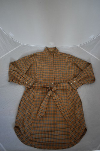 Burberry Nova Check cravatta in cotone vita cintura abito con bottoni donna UK8 US6 IT40