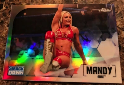 2020 TOPPS WWE CHROME MANDY ROSE REFRACT0R PARALLEL #42 SEXY SCORCHING HOT! MINT - Image 1 of 2